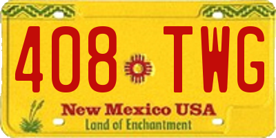 NM license plate 408TWG