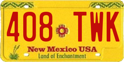NM license plate 408TWK