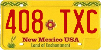 NM license plate 408TXC