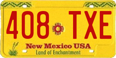 NM license plate 408TXE