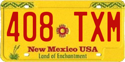 NM license plate 408TXM