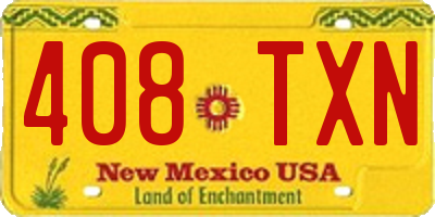 NM license plate 408TXN