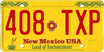 NM license plate 408TXP