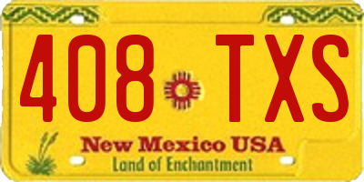 NM license plate 408TXS