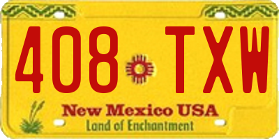 NM license plate 408TXW