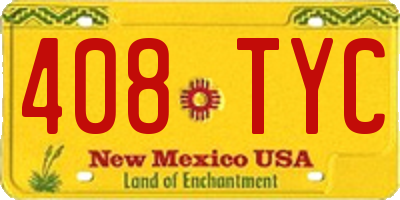 NM license plate 408TYC