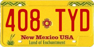 NM license plate 408TYD