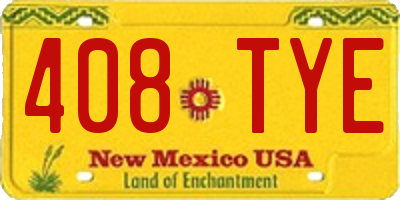 NM license plate 408TYE