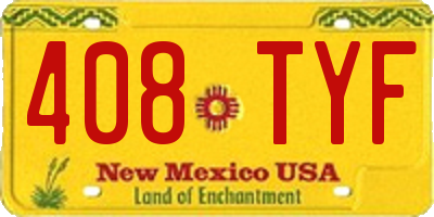 NM license plate 408TYF