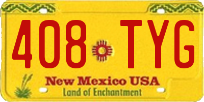 NM license plate 408TYG
