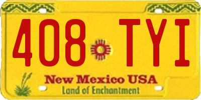 NM license plate 408TYI