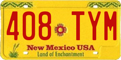 NM license plate 408TYM