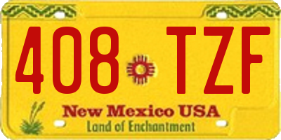 NM license plate 408TZF