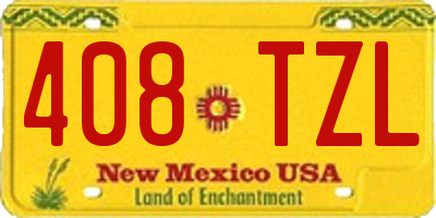 NM license plate 408TZL