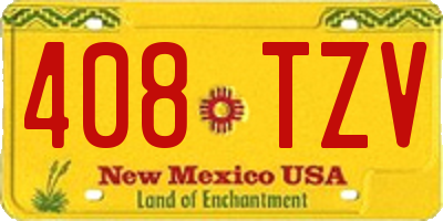 NM license plate 408TZV