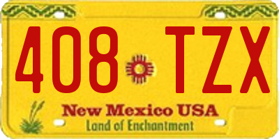 NM license plate 408TZX