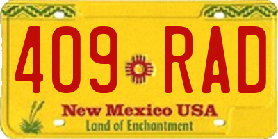 NM license plate 409RAD