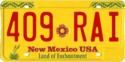 NM license plate 409RAI