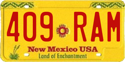 NM license plate 409RAM