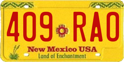 NM license plate 409RAO