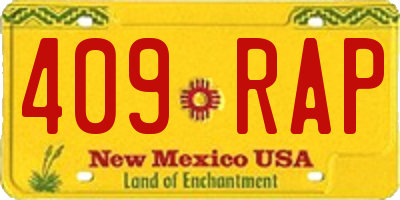 NM license plate 409RAP