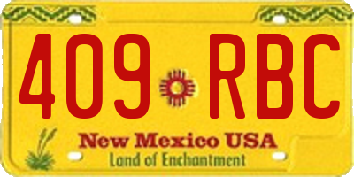 NM license plate 409RBC
