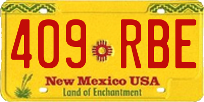 NM license plate 409RBE