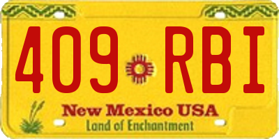 NM license plate 409RBI