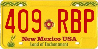 NM license plate 409RBP