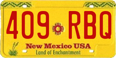 NM license plate 409RBQ