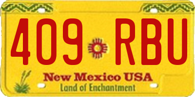 NM license plate 409RBU