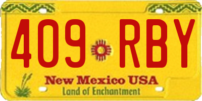 NM license plate 409RBY