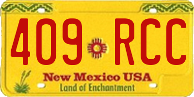 NM license plate 409RCC