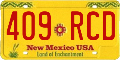 NM license plate 409RCD