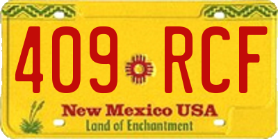 NM license plate 409RCF