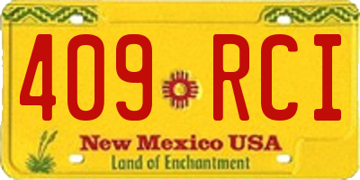 NM license plate 409RCI