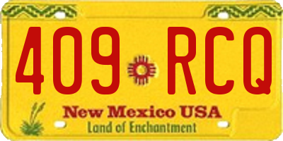 NM license plate 409RCQ