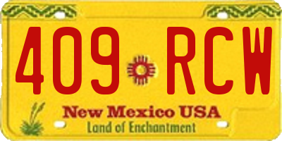 NM license plate 409RCW