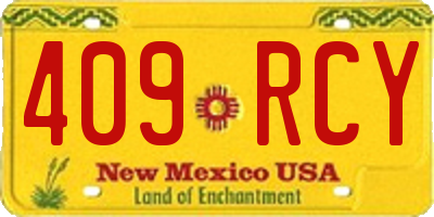 NM license plate 409RCY