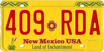 NM license plate 409RDA