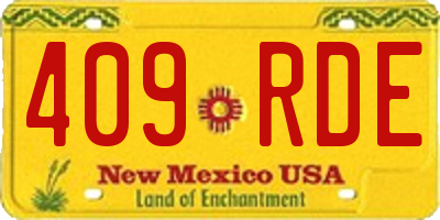 NM license plate 409RDE