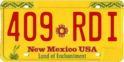 NM license plate 409RDI