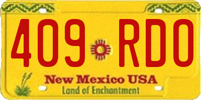 NM license plate 409RDO