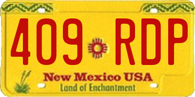 NM license plate 409RDP