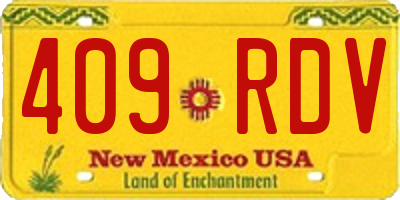 NM license plate 409RDV