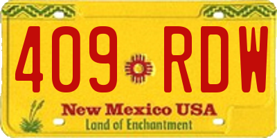 NM license plate 409RDW