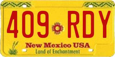 NM license plate 409RDY