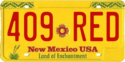 NM license plate 409RED