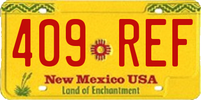 NM license plate 409REF