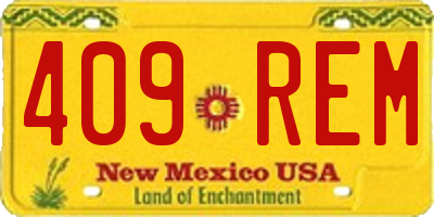 NM license plate 409REM